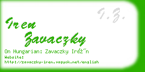 iren zavaczky business card